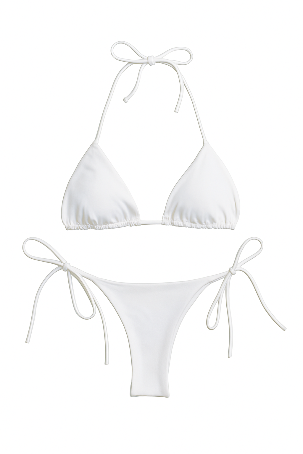 White Bare Minimal Triangle Bikini Set